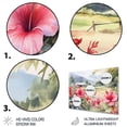 thumbnail image 3 of Designart "A Symphony of Pink and Green in Hibiscus Flowers II" Floral Metal Art Living Room, 3 of 5