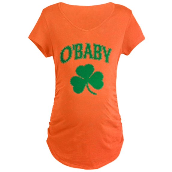CafePress - Obaby Irish Shamrock Maternity T Shirt - Maternity Dark T-Shirt