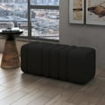 thumbnail image 4 of Contemporary Boucle Fabric Large Ottoman Bench - Black, 4 of 7