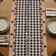 thumbnail image 5 of Texas Star Plaid 90 Inch Table Runner, Farmhouse Black Brown Texas Vintage Farmhouse Dresser Scarf Cotton & Linen Tablerunner for Dining/Kitchen Island/Holiday Party Décor 13" x 90", 5 of 9