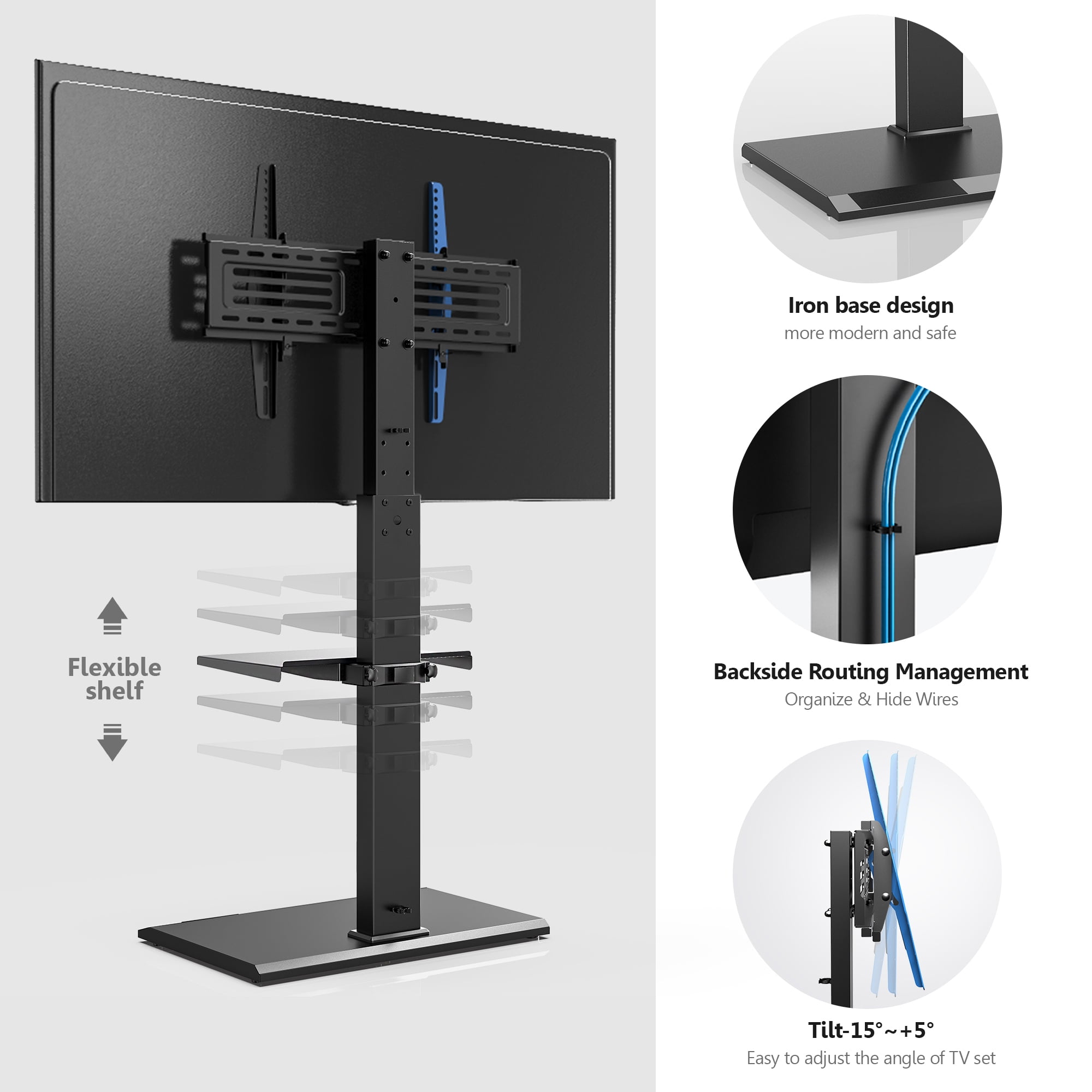 Buy FITUEYES Floor Corner TV Stand Mount with Swivel Bracket for TVs up to 65, Black Online at