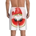 thumbnail image 2 of Balery Watermelon Gnome Men's Cotton Knit Pajama Shorts Waistband & Pockets,Short Pajama Pants-Small, 2 of 8