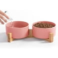 thumbnail image 1 of Nordmiex Ceramic Dog Bowl Set Dog Food and Water Bowls with Stand 13.5oz/385ml, Pink, 1 of 6
