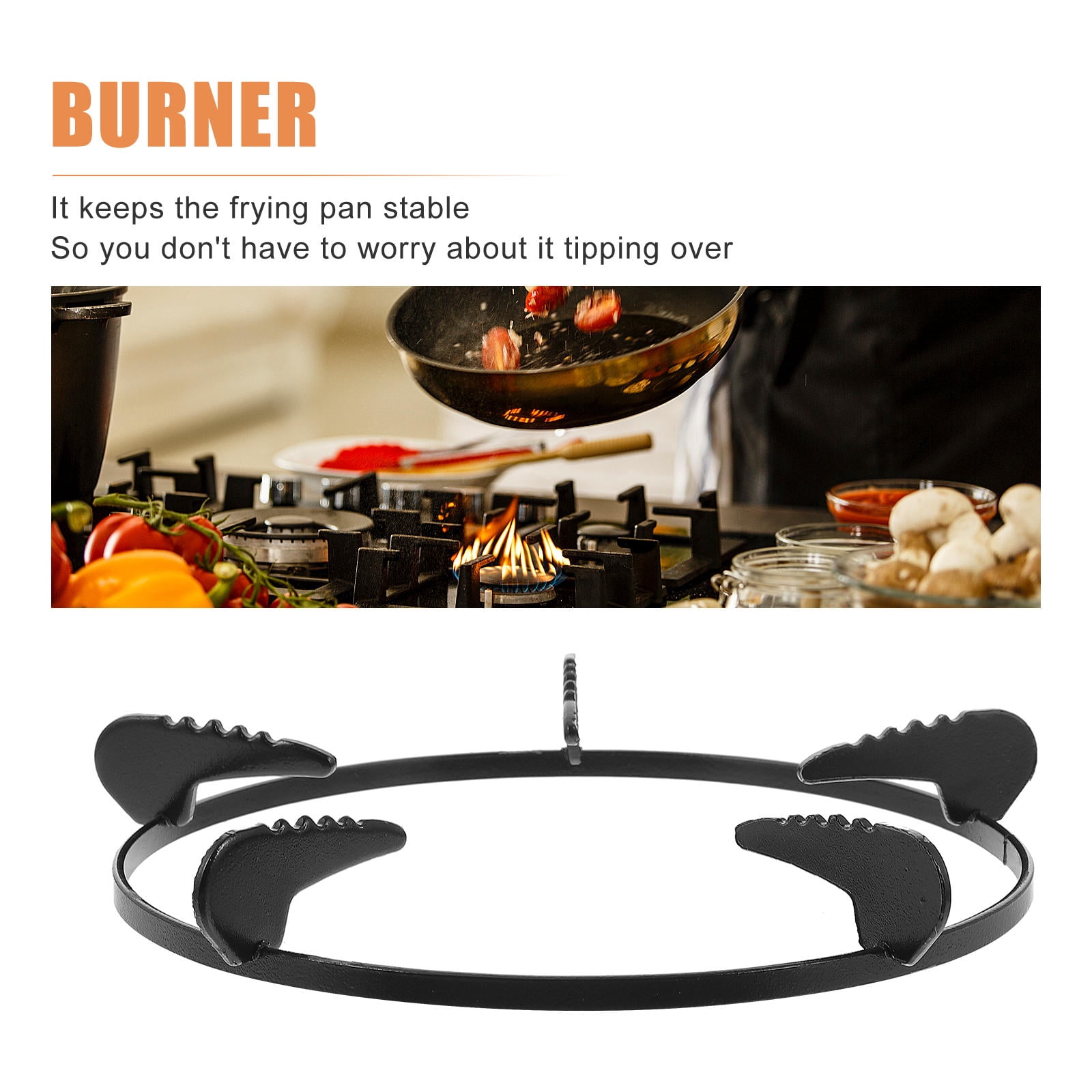 LOLIPPYY 2Pcs Black Stove Pot Rack Iron Stove Holder to Stabilize Wok for Home Use