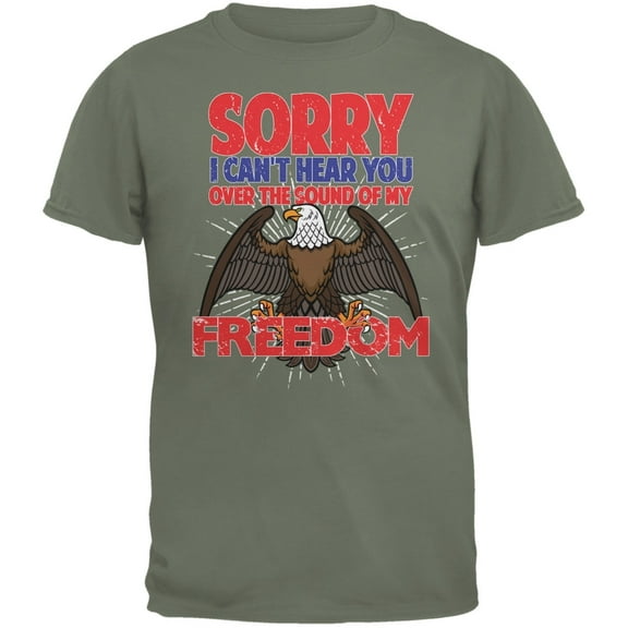 4th Of July Sound Of My Freedom Military Green Adult T-Shirt - Large