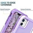 thumbnail image 3 of Feishell Back Case Fit for iPhone 11 6.1 inch,Shock Resistant Hybrid 3-In-1 Rotatable Finger Ring Kickstand Support Magnetic Car Mount Anti-Scratch Protective Phone Cover,Purple, 3 of 7