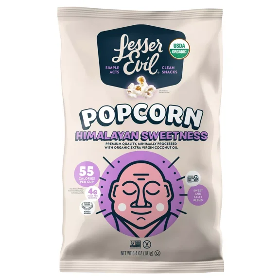 LesserEvil Budda Bowl® Organic Popcorn Himalayan Sweetness -- 6.4 oz Pack of 3