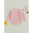 thumbnail image 4 of Bagilaanoe Newborn Baby Girl Knit Romper Sweater Long Sleeve Bodysuits Letter Embroidery Pullover 3M 6M 9M 12M 24M Infant Warm Jumpers Tops Loose Knitwear, 4 of 8
