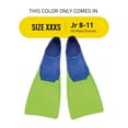 thumbnail image 2 of FINIS Long Floating Fins - Swimming Fins for Men, Women, and Kids - Swim Flippers to Improve Body Alignment - Swim Fins for Swimming Accessories - Blue/Lime Green, XXXS (Jr. 8-11), 2 of 7