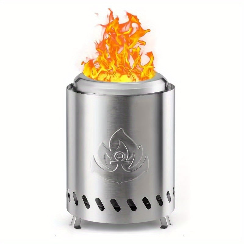 JNUYISW Brasero d'extérieur portable en acier inoxydable sans fumée Fonctionne avec granulés ou bois Petit poêle à bois avec sac de transport pour patio, patio, plage JNUYISW Brasero d'extérieur portable en acier inoxydable sans fumée Fonctionne avec granulés ou bois Petit poêle à bois avec sac de transport pour patio, patio, plage
