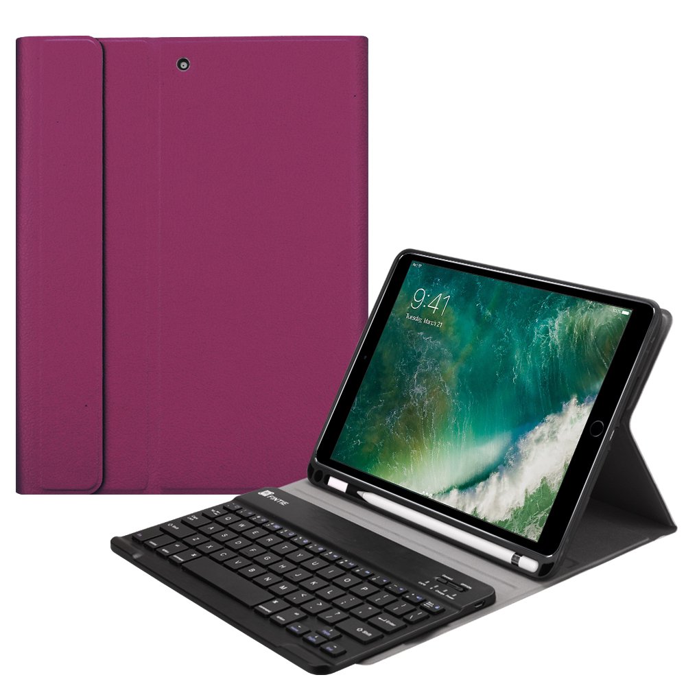 Fintie TPU Keyboard Case Cover with Apple Pencil Holder for iPad 9.7