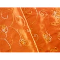 thumbnail image 2 of Orange Floral Embroidered Sequin Tissue Taffeta, Fabric By the Yard, 2 of 4