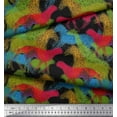 thumbnail image 2 of Soimoi Black Satin Silk Fabric Giraffe,Leopard & Horse Animal Print Sewing Fabric BTY 42 Inch Wide, 2 of 3