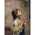 thumbnail image 2 of Praying Girl, Italian Painting of 19th Century Stretched Canvas Print by Roberto Ferruzzi, 12" x 16", Sold by Art.com, 2 of 4