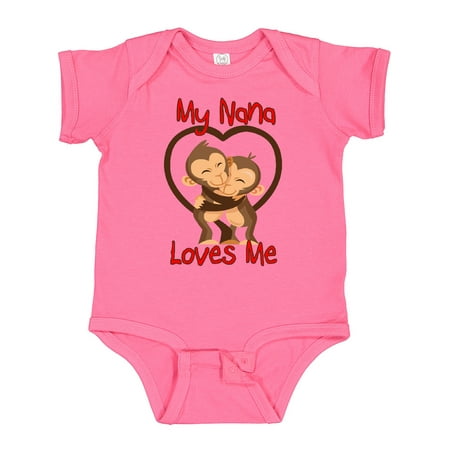

Inktastic My Nana Loves Me Monkey Gift Baby Boy or Baby Girl Bodysuit
