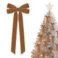 thumbnail image 2 of Khaki Velvet Christmas Tree Bows, 8.66-Inch Large Ribbon Bow Ornaments for Neutral Farmhouse, Rustic, Cottage, Wreath, Garland, Gift and Holiday Decor, 2 of 4