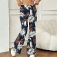 thumbnail image 3 of Womens High Waisted Flared Pants Soft Stretchy Workout Yoga Casual Bell Bottom Leggings with Prints (M, Black-Leaves), 3 of 7