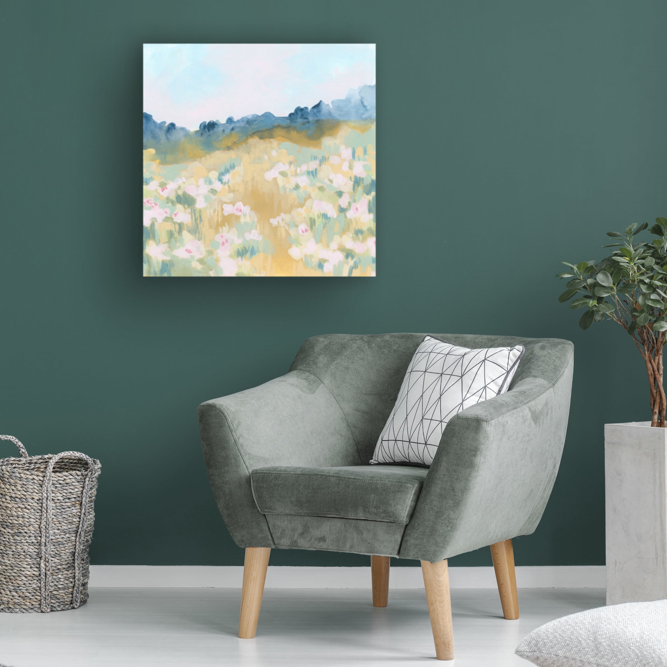 Trademark Fine Art June Erica Vess Ochre Flower Field II Canvas Wall Art