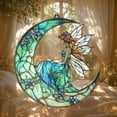 thumbnail image 4 of Fairy Flower on Moon Acrylic Window Hanging – A Magical Faux Stained Glass Decoration, Perfect Gift for Mom, Grandma, or Fantasy Lovers., 4 of 6