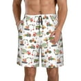 thumbnail image 2 of Uemuo Excavator Pattern Men's Swim Trunks Hawaiian Beach Bathing Suit Swimsuits Beach Quick-Dry Shorts with Pockets-Small, 2 of 9