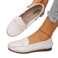 thumbnail image 2 of Domuza Women's Moccasin Loafer – Classic Slip-On with Cushioned Insole, Handstitched Details, and Durable Rubber Outsole for All-Day Comfort White 8.5（EU-41）, 2 of 6