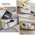 thumbnail image 3 of Gris claro - Bolsillo para cama, Bolsa de almacenamiento de fieltro junto a la cama, Organizador con cajas de pañuelos para control remoto, tableta, cable de carga, revista, gafas, bolígrafo, 3 of 5