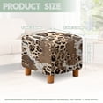 thumbnail image 3 of SCRAWLGOD Cow Leopard Print Beige Brown Ottoman Cover, Washable Square Cover with Non Slip Bottom Soft Foot Stool Protection Universal Fit for Most Footrest Sofa, 3 of 7
