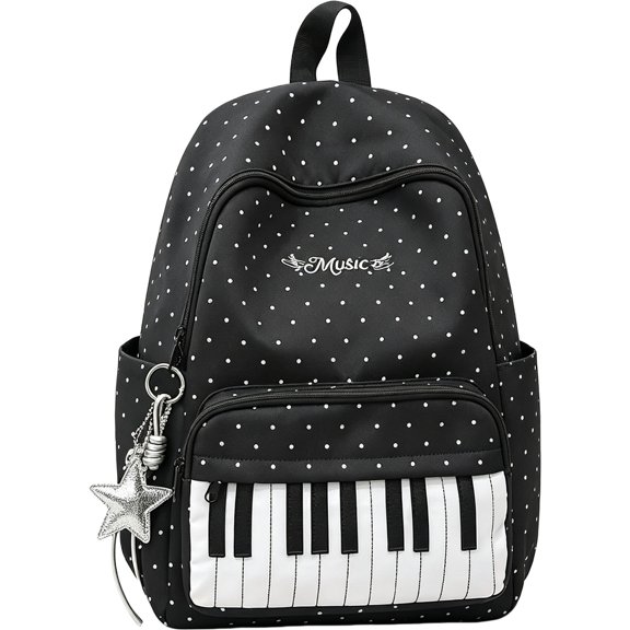 StlyGar Piano Backpack Whimsical Twee Backpack Y2k Cute Bookbag Medium Daypack Cutecore Supplies