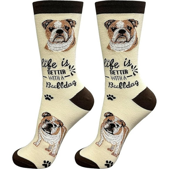 E&S Pets Pet Lover Socks, Life is Better with a Bulldog, One Size fits Most