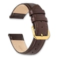 thumbnail image 3 of DeBeer 12mm Dark Brown Leather with Gold-tone Buckle 6.75 inch Watch Band, 3 of 6