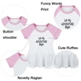 thumbnail image 2 of Let My Adventure Begin Funny Dresses For Baby, Newborn Babies Skirts, Infant Princess Dress, 0-24M Kids Graphic Clothes (Pink Raglan Dresses, 12-18 Months), 2 of 5