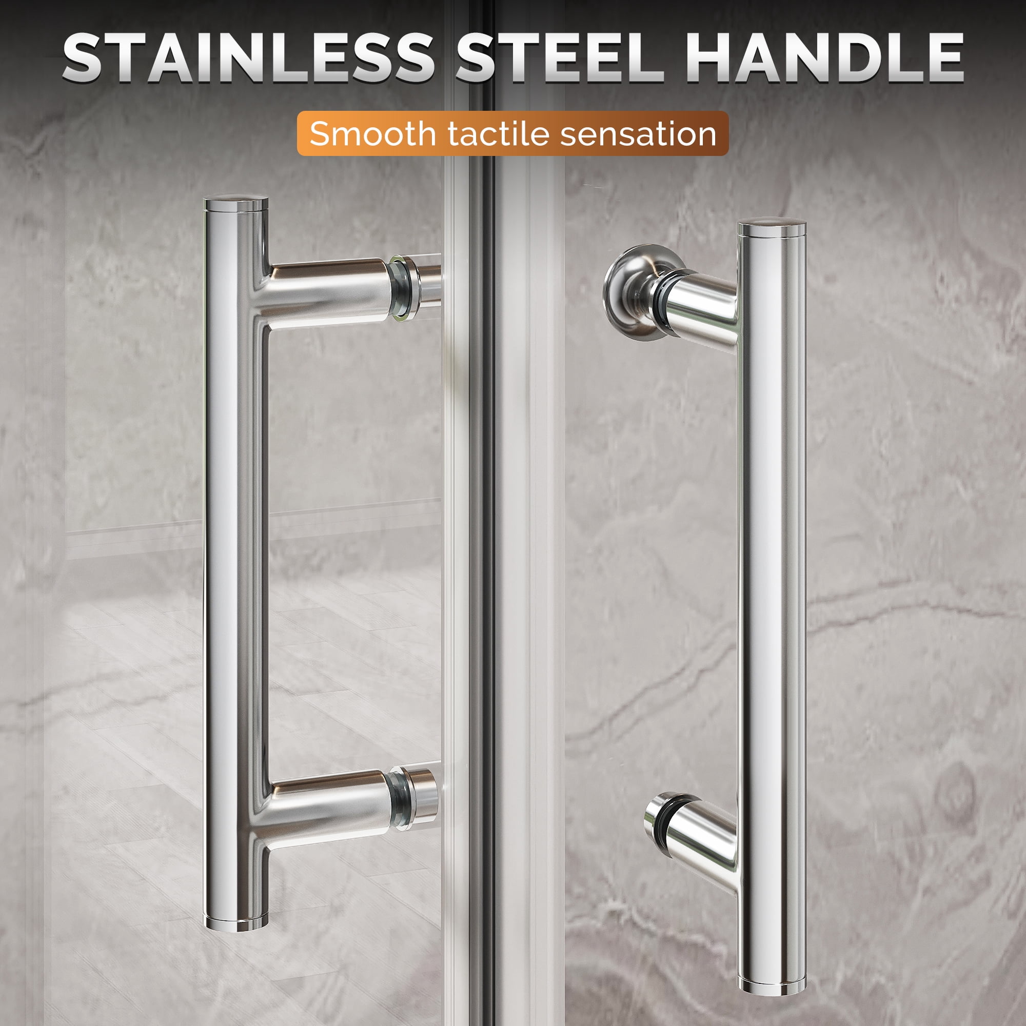 Sunny Shower 34" x 34" x 72" Corner Entry Shower Enclosure with Sliding Doors, Bright Silver Finish
