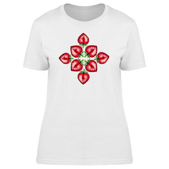Cool Watercolor Strawberry Heart T-Shirt Women -Image by Shutterstock, Female XX-Large