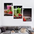 thumbnail image 4 of Nawypu Large Framed Wall Art Ready to Hang Strawberry kiwi and blueberry smoothies juice beverage healthy the Canvas Print Artwork Wall Art Painting Pictures Home Wall 12''x16''X3 Panels, 4 of 4