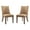 Tan-Espresso, variant on Linon Hale Set of 2 Navy Blue Faux Leather Dining Chairs with Natural Wood Legs