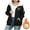 Black, variant on Oversized Zip Up Hoodie for Women Plus Size Sherpa Lined Hooded Jackets Love Heart Print Sweatshirt Jacket Thicken Valentine Sport Coat Khaki 5XL