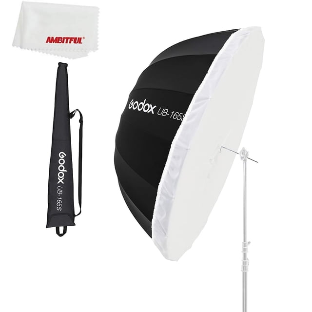 Sombrilla de estudio Godox UB-165S parabólica de 165 cm con Diffu