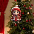 thumbnail image 3 of SUNSIOM Car Rearview Mirror Charms Cute Santa Snowman Hanging Decorations Small Christmas Tree Ornaments, 3 of 5