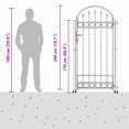 thumbnail image 3 of vidaXL Fence Gate Grey 102 x 200 cm Steel, 3 of 3
