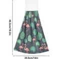 thumbnail image 3 of Coolnut Flamingo Hanging Towel Set of 2, Absorbent Soft Coral Velvet Hand Towel with Hanging Loop for Bathroom, Kitchen, Home Decor, 14 x 18 Inch Washcloth Gift, 3 of 7