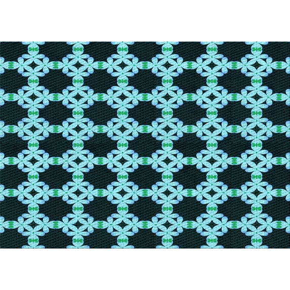 Ahgly Company Machine Washable Indoor Rectangle Transitional Deep Teal Green Area Rugs, 7' x 9'
