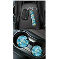 thumbnail image 3 of HUIACONG Ocean Plumeria Car Seat Covers Full Set 14 Pcs Universal Auto Interior Decor Front Rear Seat Covers with Steering Wheel Cover Seat Belt Pads Coasters Storage Bag Rearview, 3 of 7