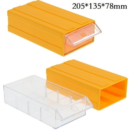 

BCLONG 2Pcs Stackable Plastic Hardware Parts Storage Boxes Component Toolbox Organizers
