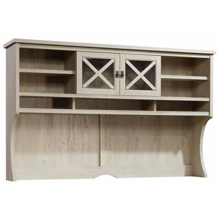 Sauder costa l shaped computer desk with hutch in chalked chestnut discount