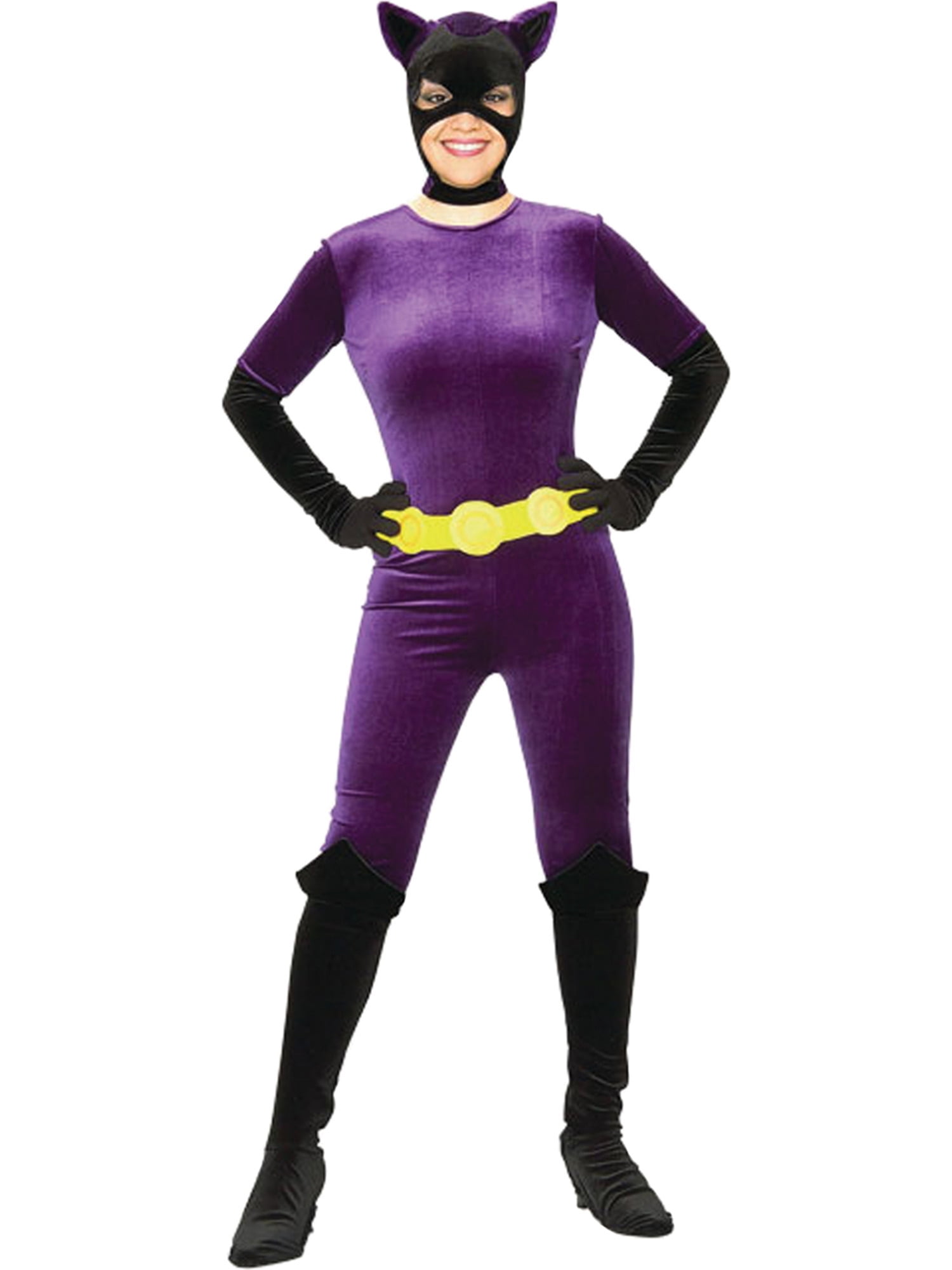 Sexy Catwoman Costume Purple Velvet Jumpsuit Superhero Costume Hero