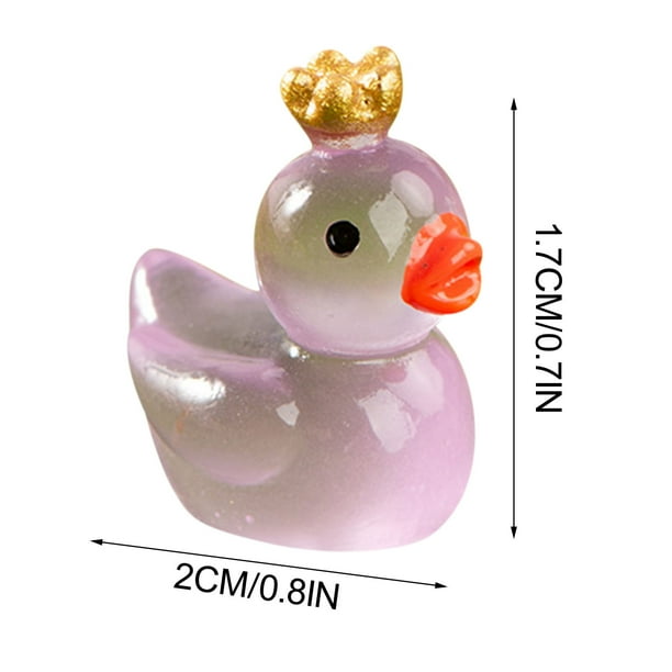 Muñeco de patito que brilla en la oscuridad, musgo, decoración para pecera, accesorios, adornos pequeños