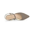 thumbnail image 4 of BLISSFUL STEP Houndstooth Slip on Block Heels Mules for Women Khaki (Size 7), 4 of 6