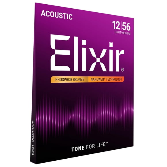 Cuerdas para guitarra acústica Elixir Phosphor Bronze NANOWEB