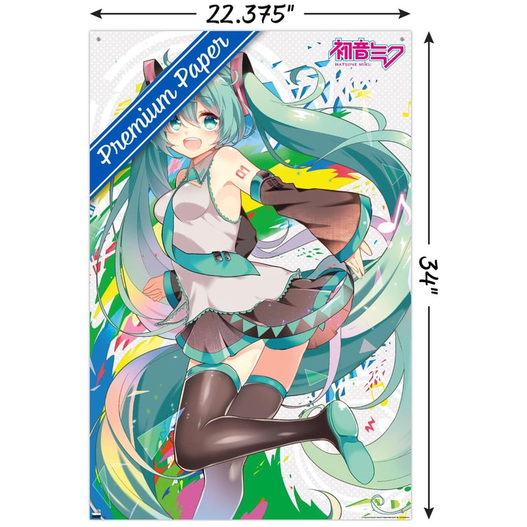 M☆Splash!! MIKU ピクチャーボード Hatsune Miku - Color Splash Wall Poster with Pushpins, 22.375