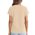 thumbnail image 5 of T Shirts Womens Crew Neck Rolled Short Sleeve Basic Summer Tops 2026 Casual Tees Khaki L, 5 of 6